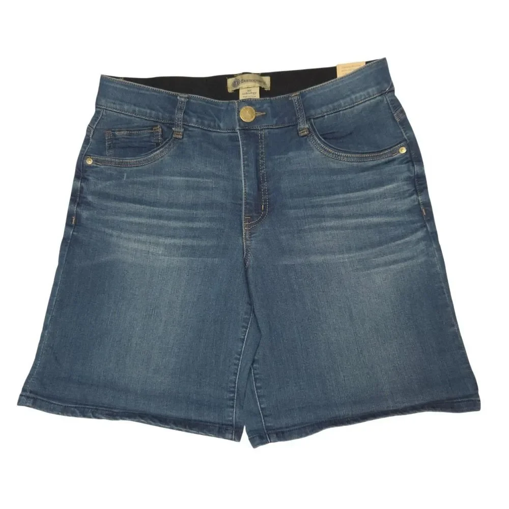 Democracy Destructed Denim Rolled Cuff Shorts Size 16 Blue Booty Lift Mold Hold